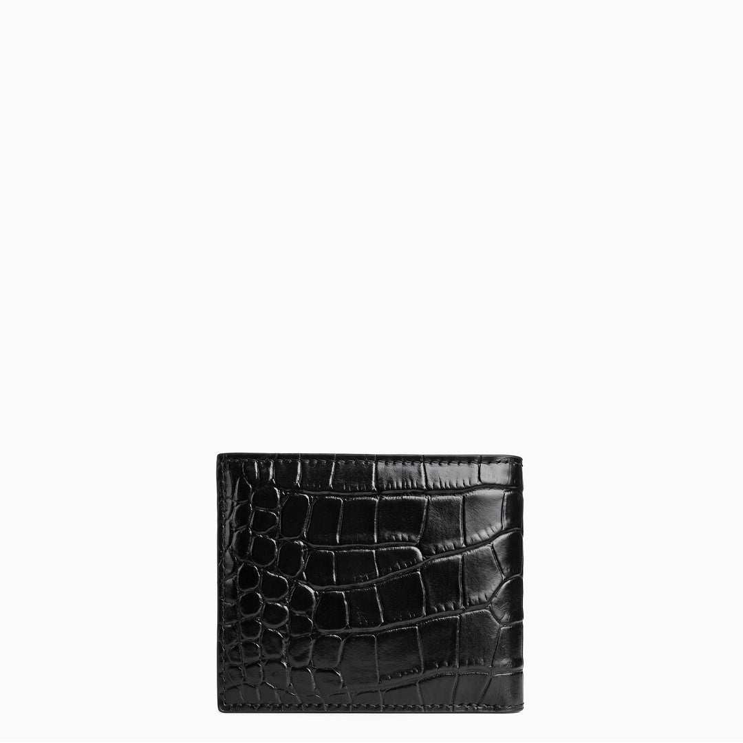 Croc-Embossed Genuine Leather Slim Wallet