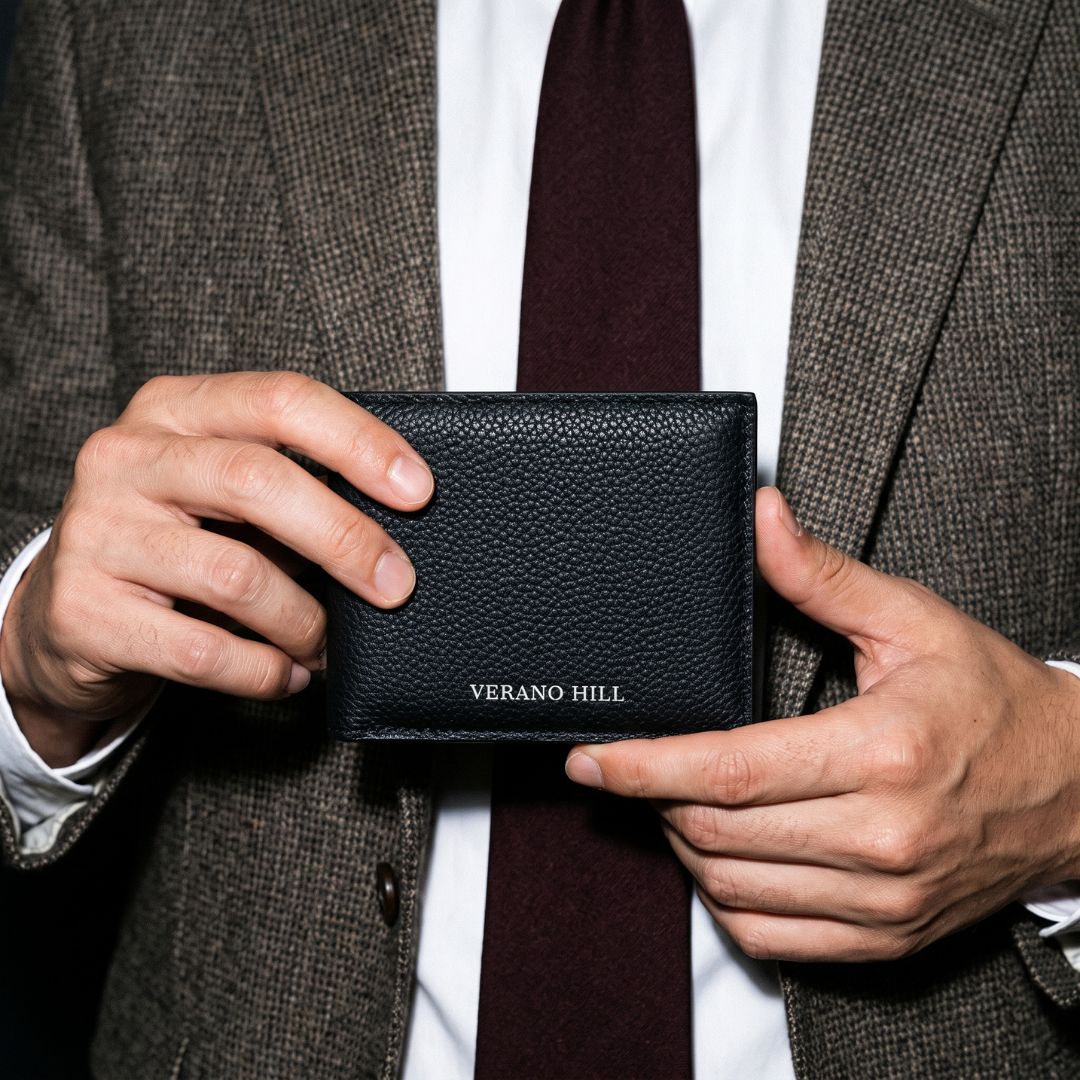 Pebbled Genuine Leather Bifold Wallet