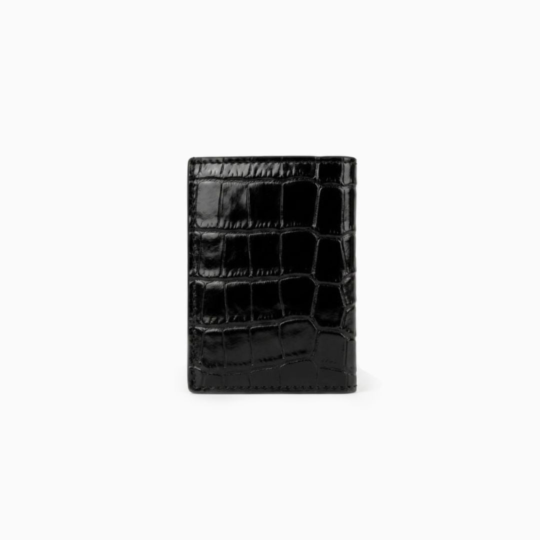 Croc-Embossed Genuine Leather Cardholder