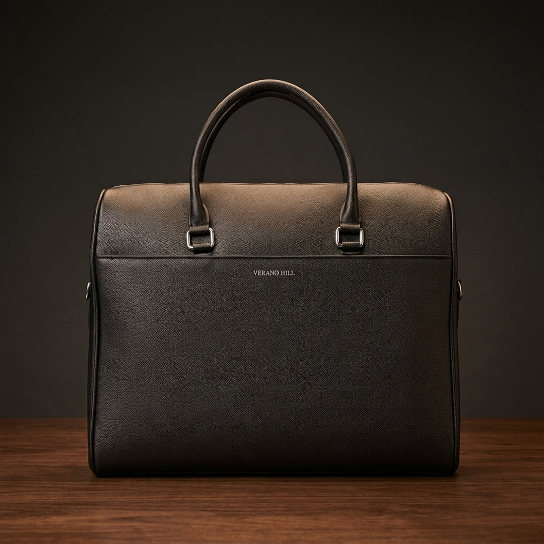 Grained Genuine Leather Briefcase