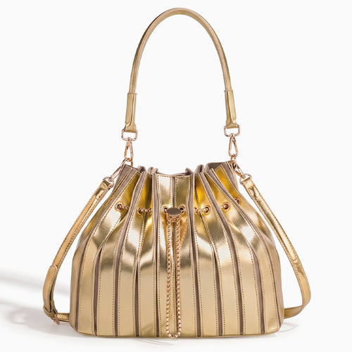 Stella Pleated Drawstring Handbag